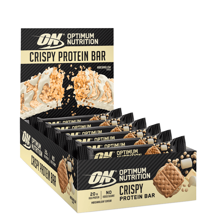 10 x Crispy Protein Bar 65 g från Optimum Nutrition – köp hos Bodystore