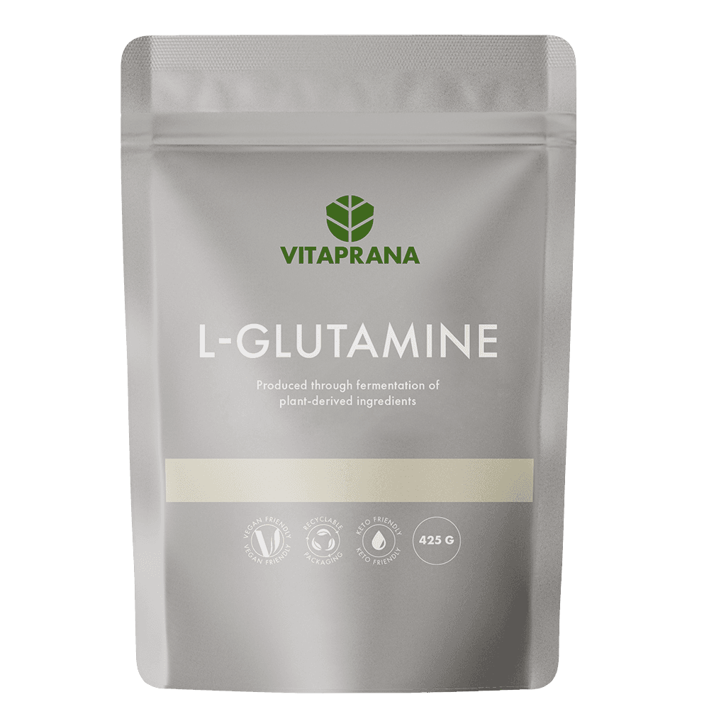 L-glutamin 425 g – från Vitaprana – 239 kr – hos Bodystore
