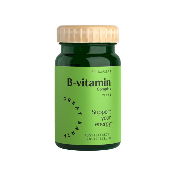 B-vitamin Complex 60 tabletter – från Great Earth – 129 kr – hos Bodystore