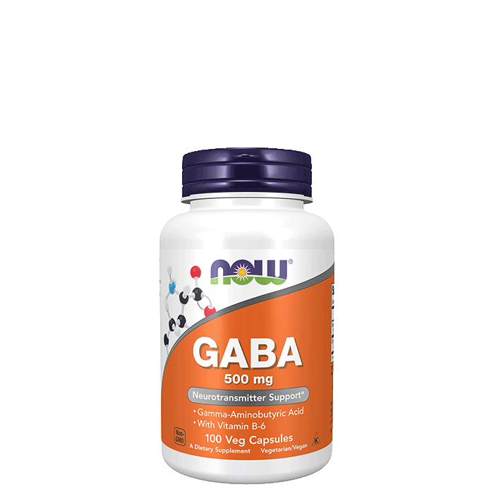 GABA 500 mg 100 veg kapslar från Now Foods – köp hos Bodystore