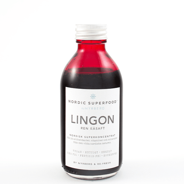 Rawjuice Koncentrat Lingon 195 ml – från Nordic Superfood by Myrberg – 239 kr – hos Bodystore