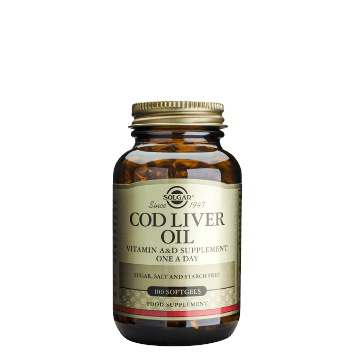 Torskleverolja Omega-3 100 kapslar – från Solgar – 89 kr – hos Bodystore