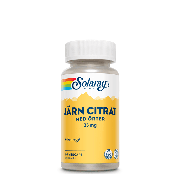 Järn Citrat 60 kapslar – från Solaray – 129 kr – hos Bodystore