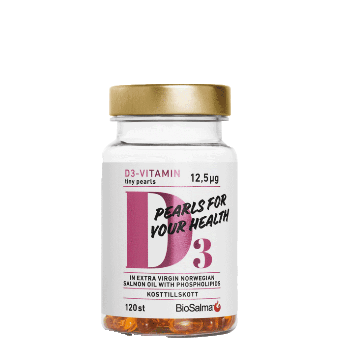 D3-vitamin + Laxolja 120 små kapslar från BioSalma – köp hos Bodystore