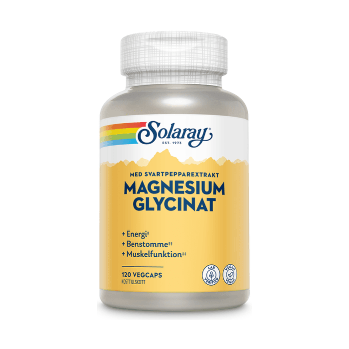 Magnesium Glycinat 120 kapslar – från Solaray – 298 kr – hos Bodystore