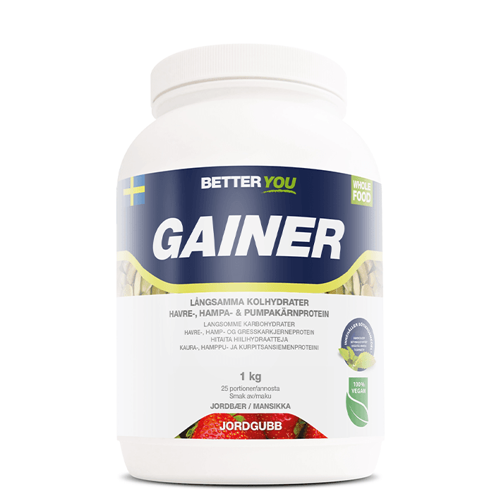 Whole Food Gainer Jordgubb 1 kg – från Better You – 309 kr – hos Bodystore