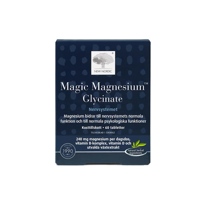 Magic Magnesium Glycinate 60 tabletter från New Nordic – köp hos Bodystore