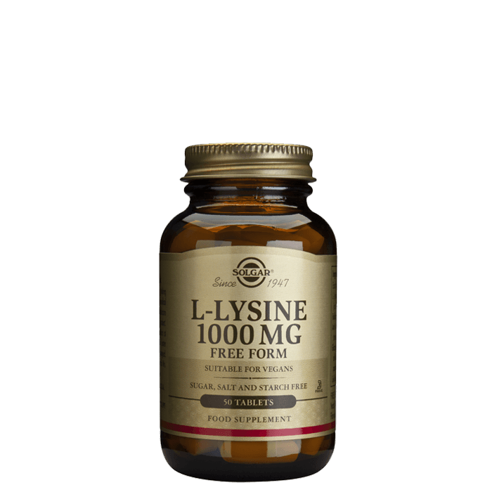 L-lysine 1000 mg Aminosyror 50 tabletter – från Solgar – 129 kr – hos Bodystore