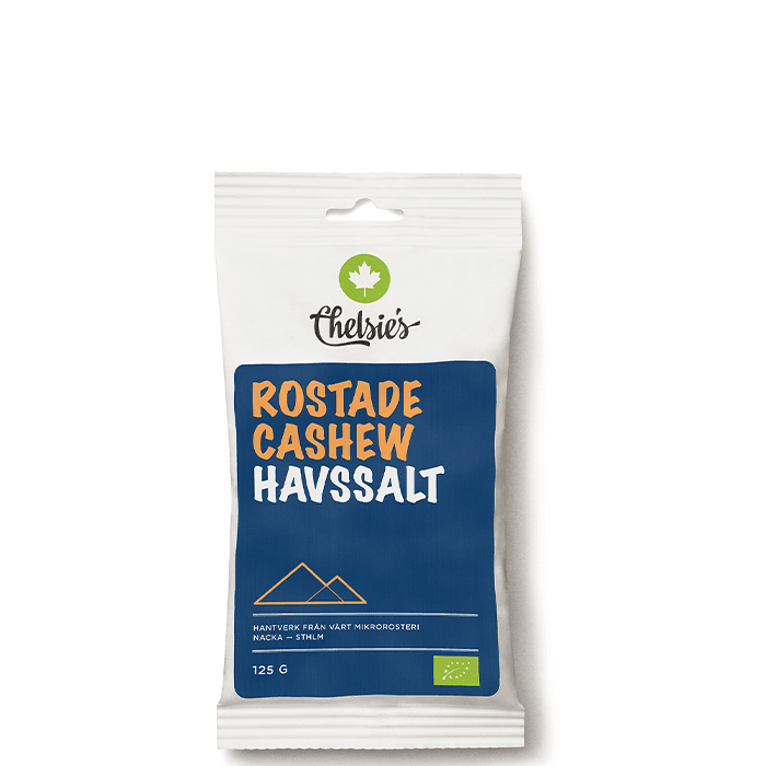 Rostade Cashewnötter Havssalt 125 g – från Chelsie s Organic Gourmet Prod – 42 kr – hos Bodystore