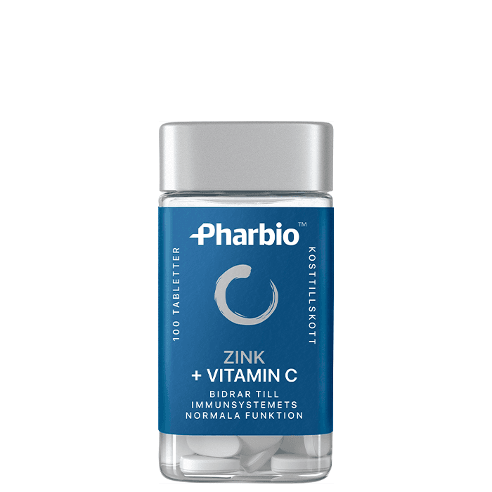 Zink + Vitamin C 100 tabletter – från Pharbio – 94 kr – hos Bodystore