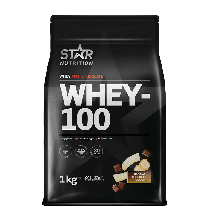 Whey-100 Vassleprotein 1 kg – från Star Nutrition – 499 kr – hos Bodystore