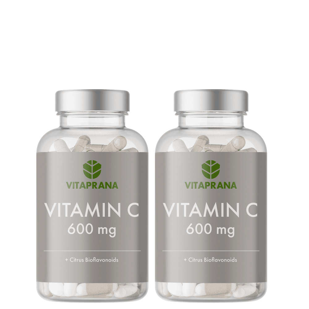 2 x Vitamin C 600 mg + Bioflavonoids, 100 kaps från Vitaprana – köp hos Bodystore