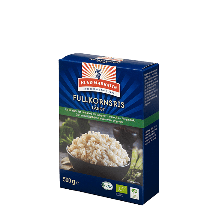 Långt Fullkornsris 500 g – från Kung Markatta – 53 kr – hos Bodystore