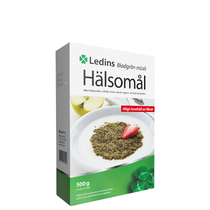 Hälsomål Bladgrönt Müsli 500 gram – från Ledins – 74 kr – hos Bodystore
