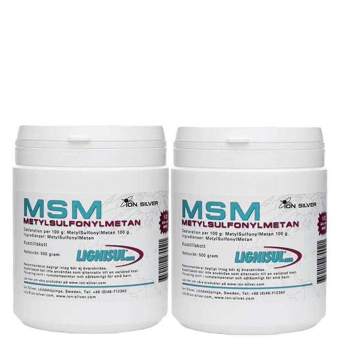 2 x MSM Lignisul 500 g – från Ion Silver – 321 kr – hos Bodystore