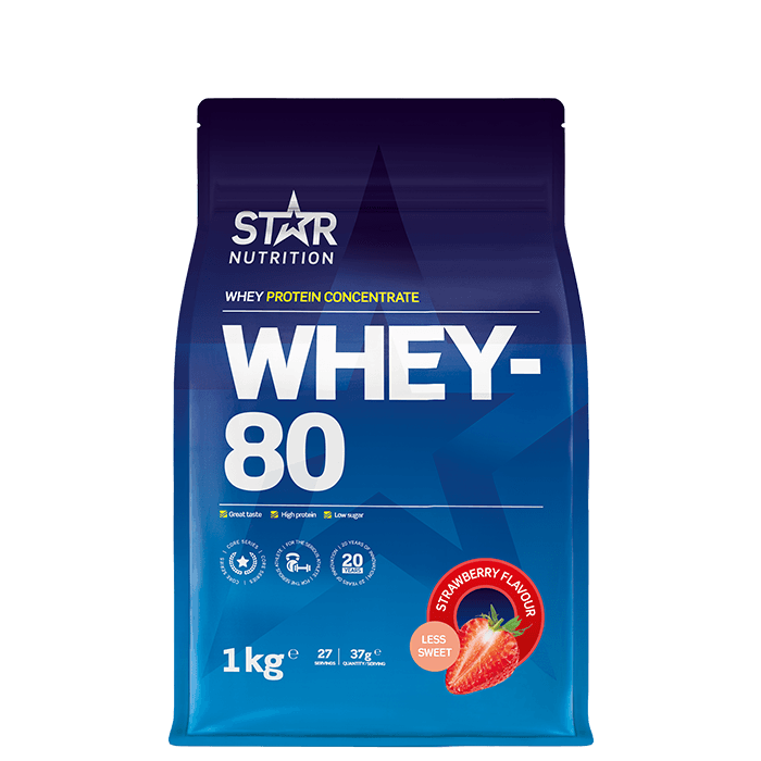 Whey-80 Vassleprotein 1 kg – från Star Nutrition – 399 kr – hos Bodystore