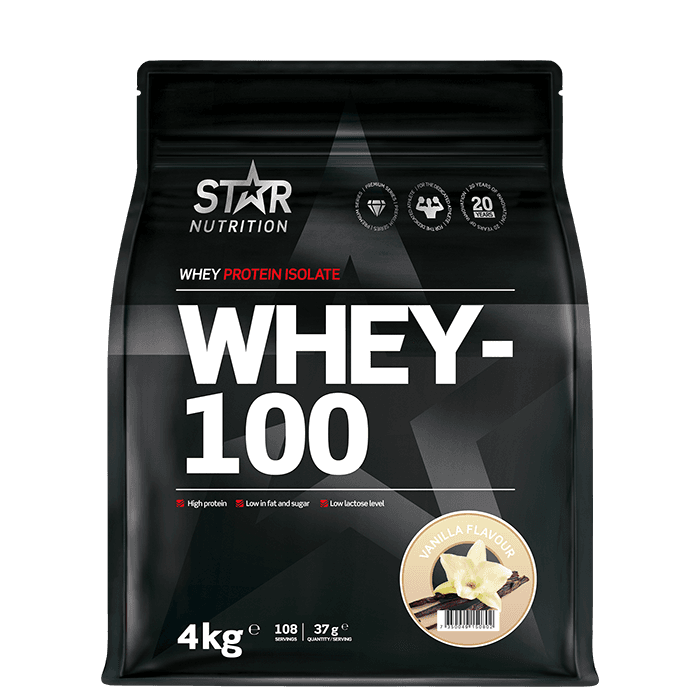 Whey-100 Vassleprotein 4 kg – från Star Nutrition – 1669 kr – hos Bodystore