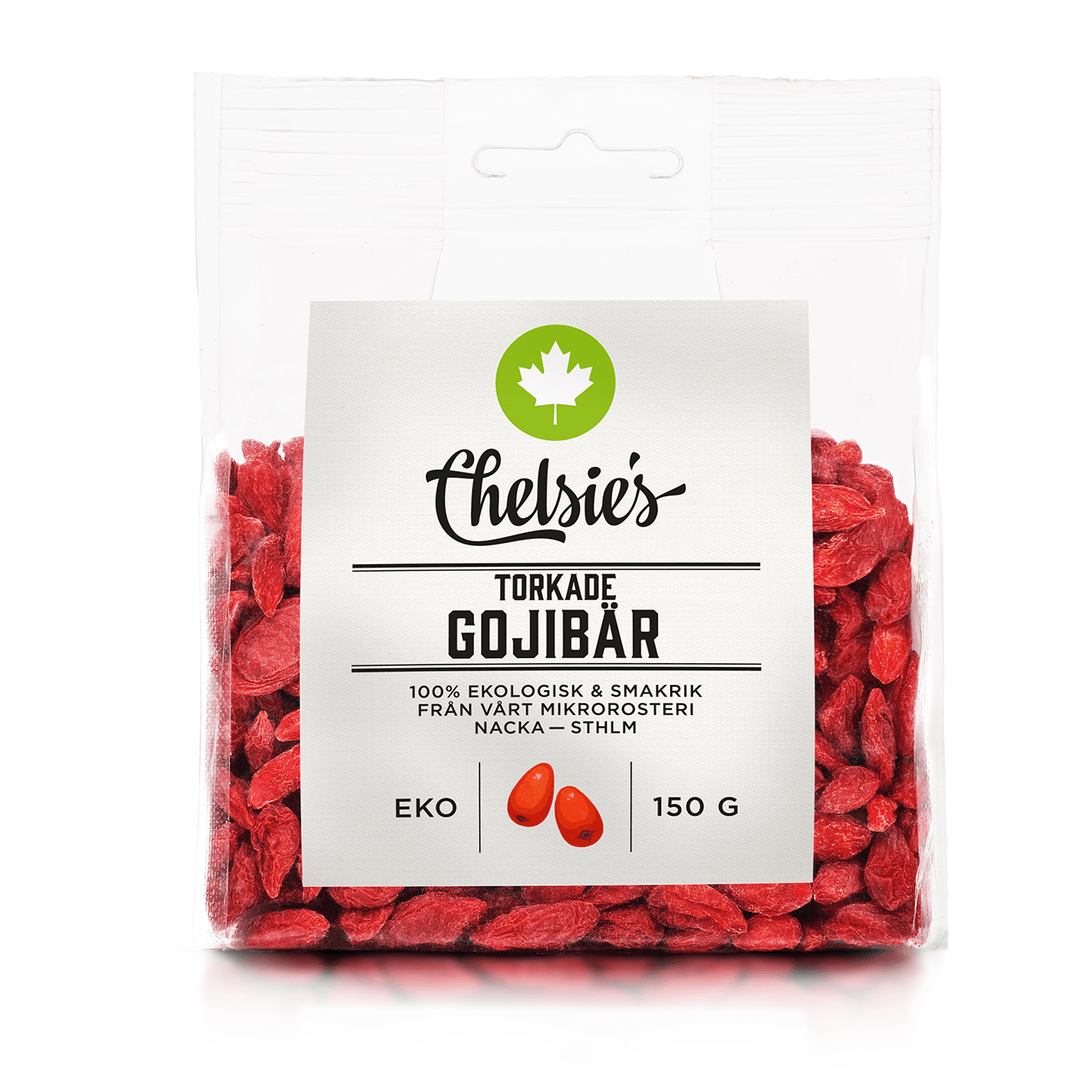 Torkade Gojibär 150 g – från Chelsie s Organic Gourmet Prod – 59 kr – hos Bodystore