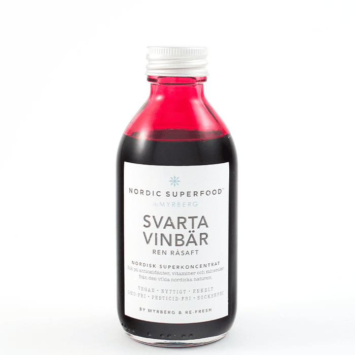 Rawjuice Koncentrat Svarta Vinbär 195 ml – från Nordic Superfood by Myrberg – 239 kr – hos Bodystore