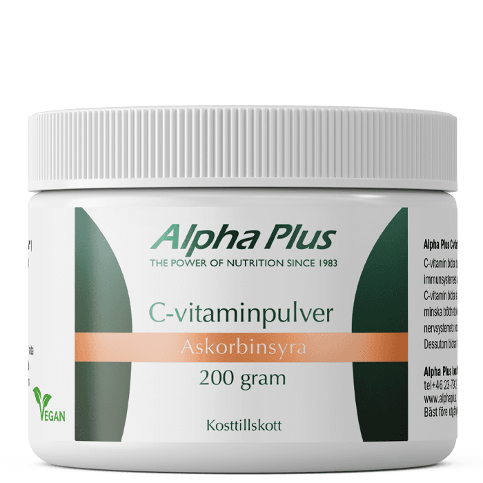 C-vitaminpulver 200 g från Alpha Plus – köp hos Bodystore