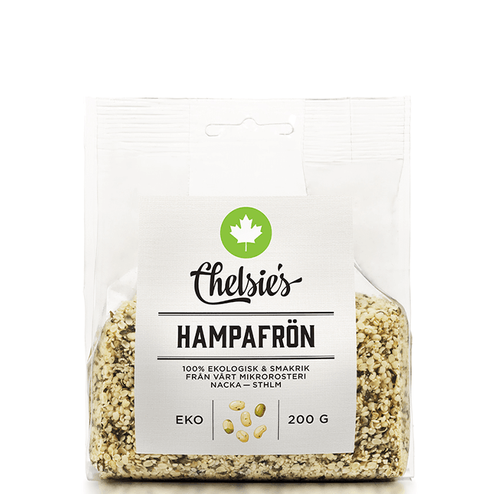 Hampafrön 200 g – från Chelsie s Organic Gourmet Prod – 59 kr – hos Bodystore