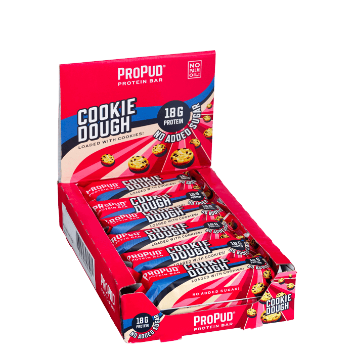12 x ProPud Protein Bar, 55 g, Cookie Dough – från ProPud – 309 kr – hos Bodystore