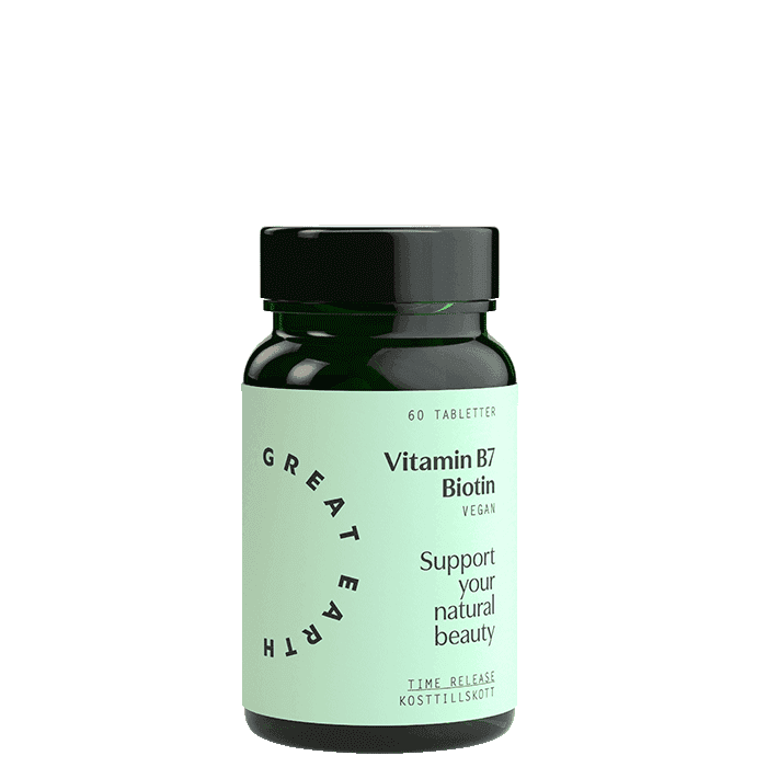 Vitamin B7/Biotin 60 tabletter – från Great Earth – 79 kr – hos Bodystore
