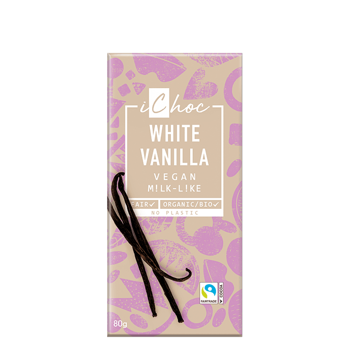 Vegansk Vit Choklad Vanilj 80 g – från iChoc – 55 kr – hos Bodystore