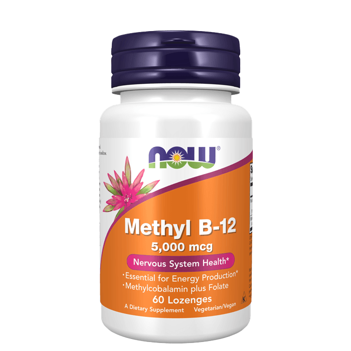 Methyl B-12 5000 mcg Vegansk 60 sugtabletter – från Now Foods – 295 kr – hos Bodystore