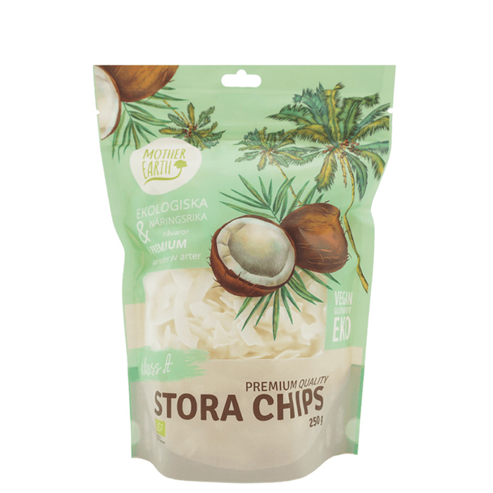 Kokoschips Premium Ekologiska 250 g – från Mother Earth – 69 kr – hos Bodystore