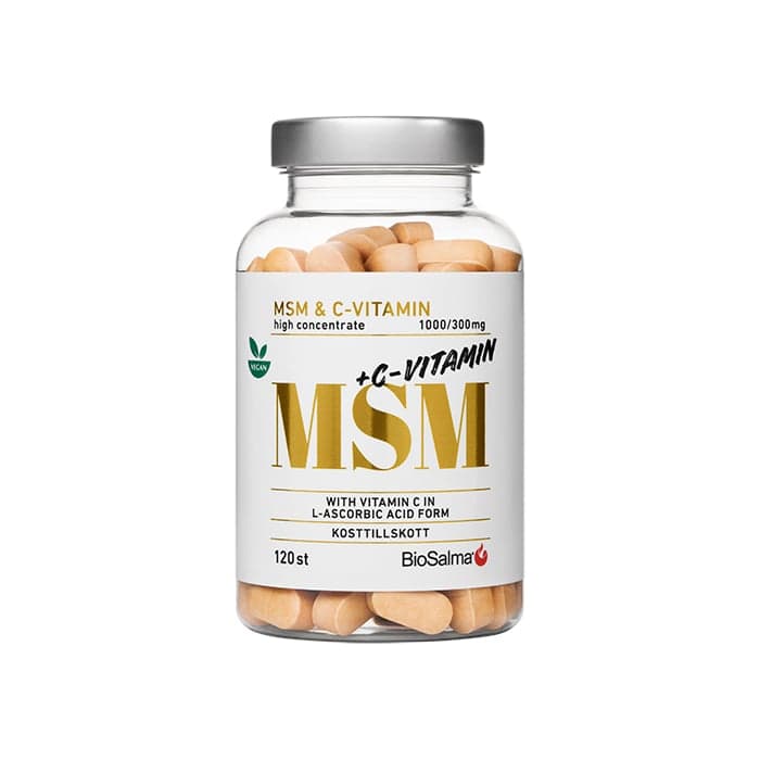 MSM + C-vitamin 120 tabletter – från BioSalma – 80 kr – hos Bodystore