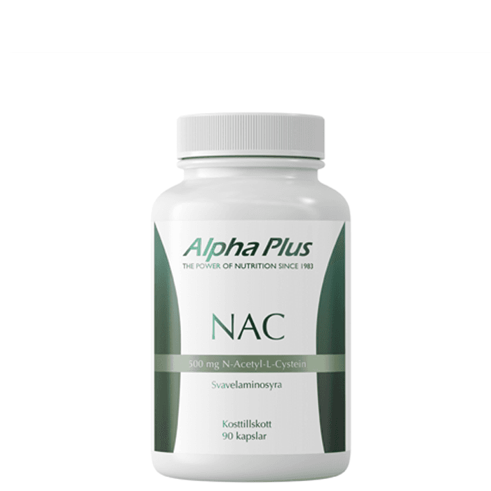 NAC 500 mg 90 kapslar – från Alpha Plus – 289 kr – hos Bodystore
