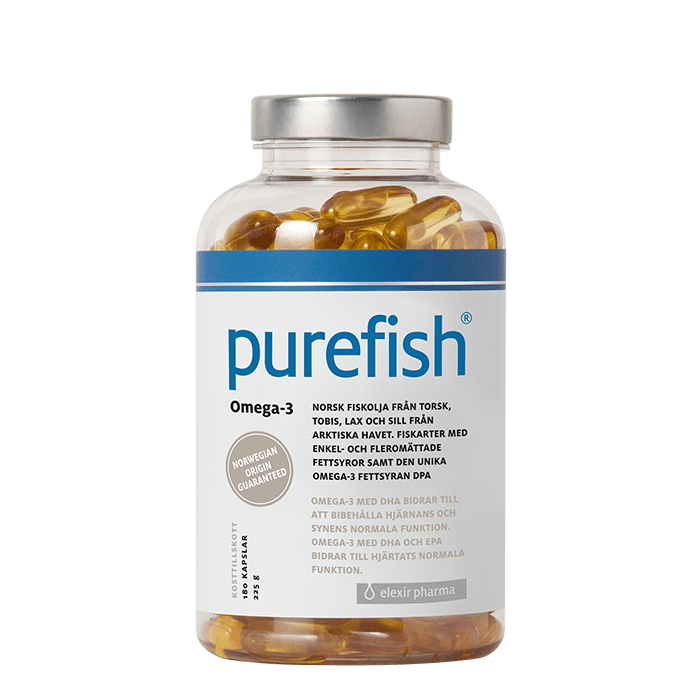 Purefish Omega-3 180 kapslar – från Elexir Pharma – 264 kr – hos Bodystore