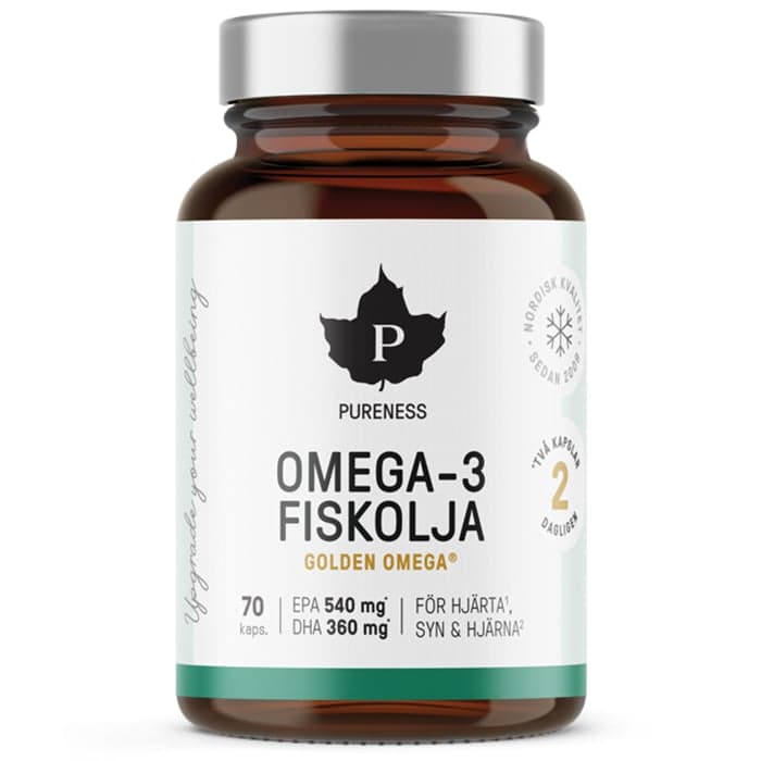Omega-3 Fiskolja 70 kapslar – från Pureness – 159 kr – hos Bodystore