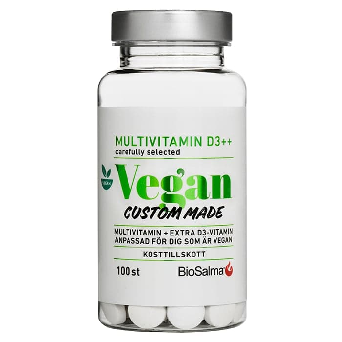 Multivitamin vegan D-vitamin ++ 100 tabletter – från BioSalma – 79 kr – hos Bodystore