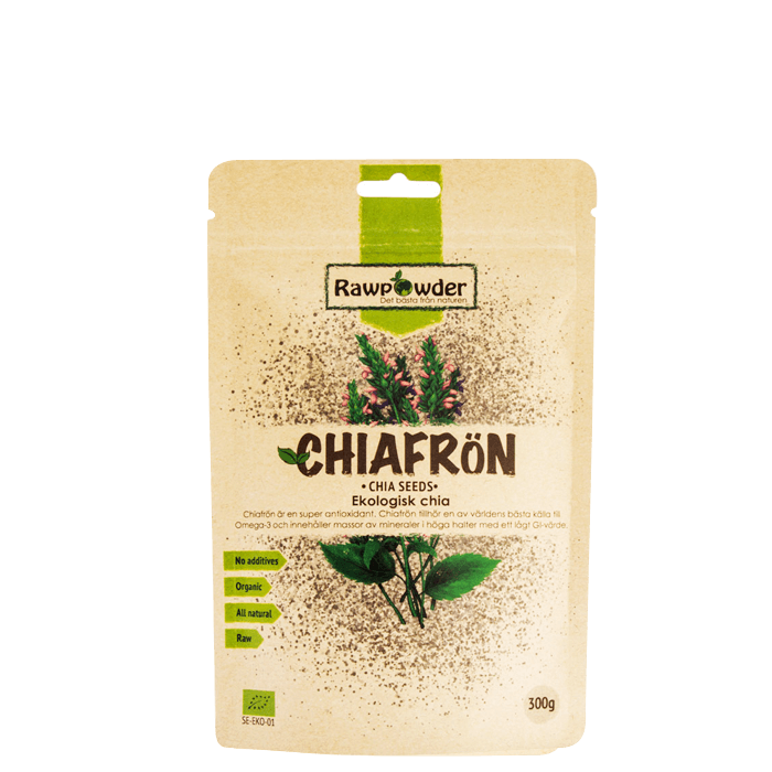 Ekologiska Chiafrön 300 g – från Rawpowder – 63 kr – hos Bodystore
