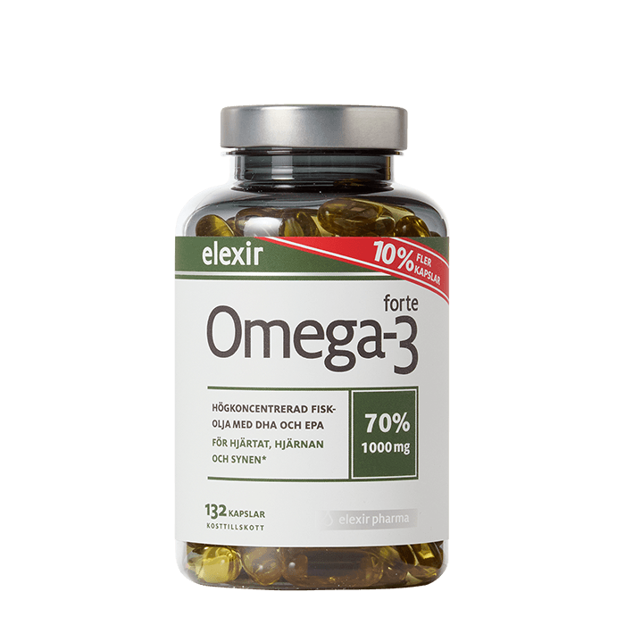Omega-3 Forte 1000 mg 132 kapslar – från Elexir Pharma – 130 kr – hos Bodystore