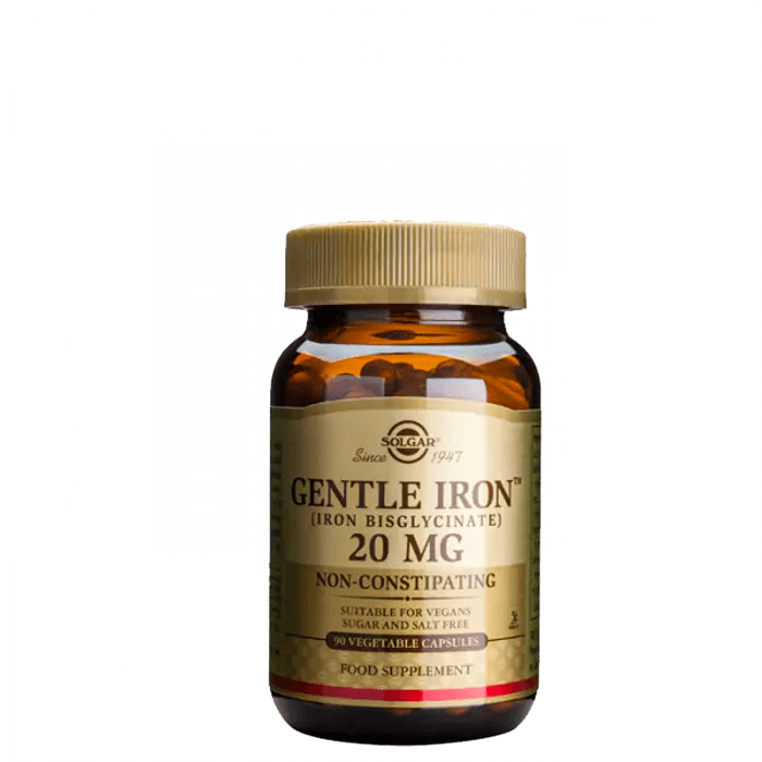 Gentle Iron Järntabletter 20 mg 90 kapslar från Solgar – köp hos Bodystore