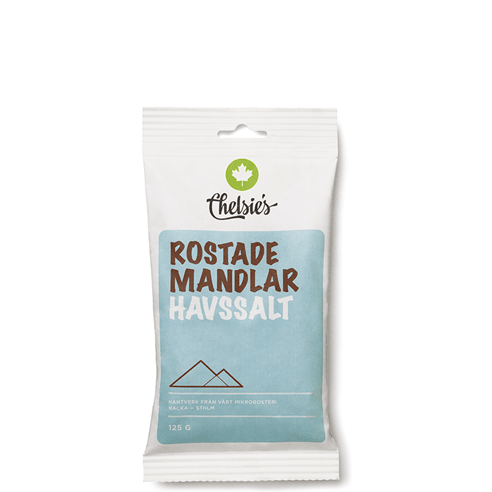 Rostade Mandlar Havssalt 125 g – från Chelsie s Organic Gourmet Prod – 42 kr – hos Bodystore