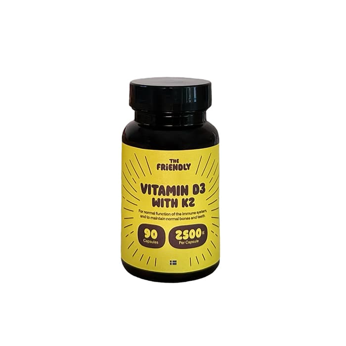 Vitamin D + K2 2500 IE 90 kapslar – från The Friendly Fat Company – 159 kr – hos Bodystore