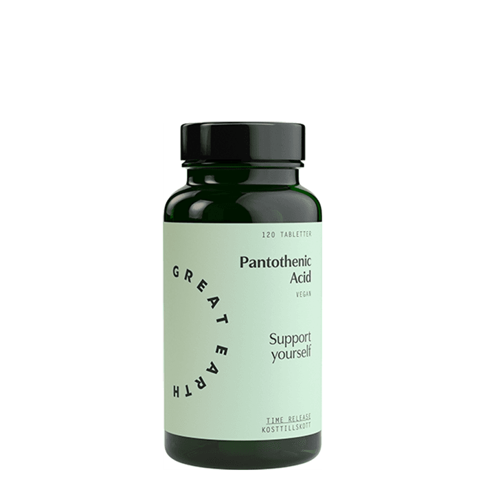 Pantotensyra Vitamin B5 120 tabletter – från Great Earth – 159 kr – hos Bodystore