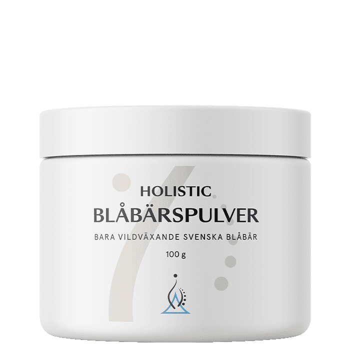 Blåbärspulver 100 g – från Holistic – 101 kr – hos Bodystore