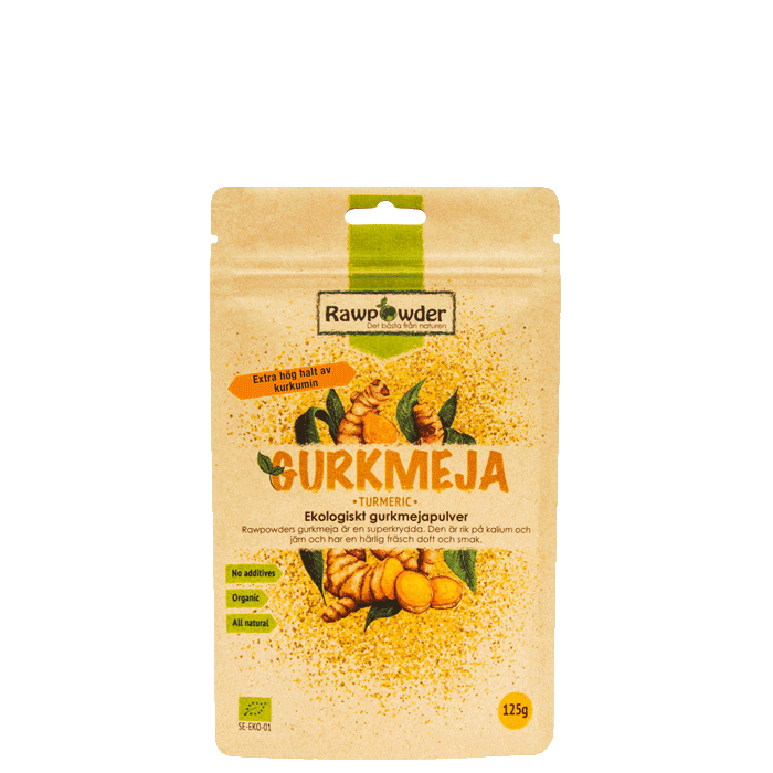 Ekologiskt Gurkmejapulver 125 g – från Rawpowder – 55 kr – hos Bodystore