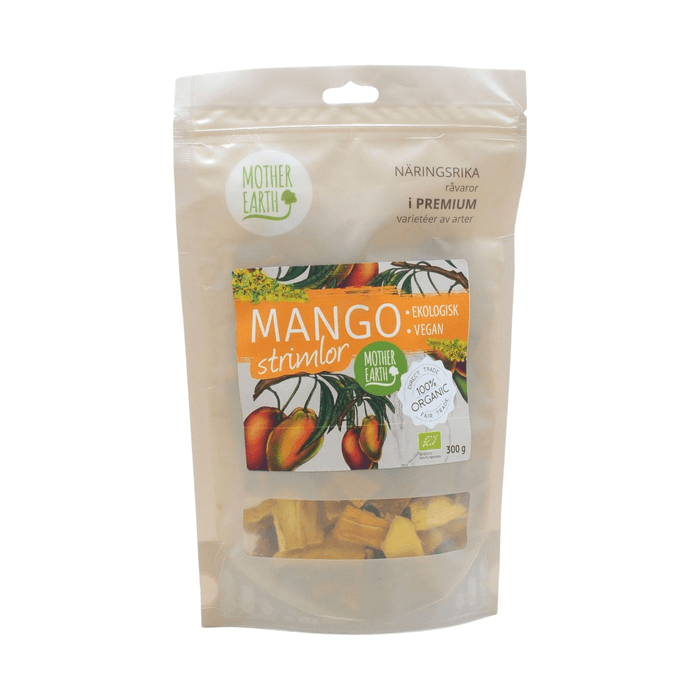 Torkade Mangostrimlor Ekologiska 300g – från Mother Earth – 98 kr – hos Bodystore