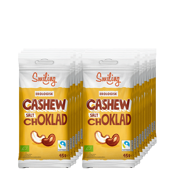 20 x Naturgodis Cashewnötter 45 g från Smiling - köp hos Bodystore