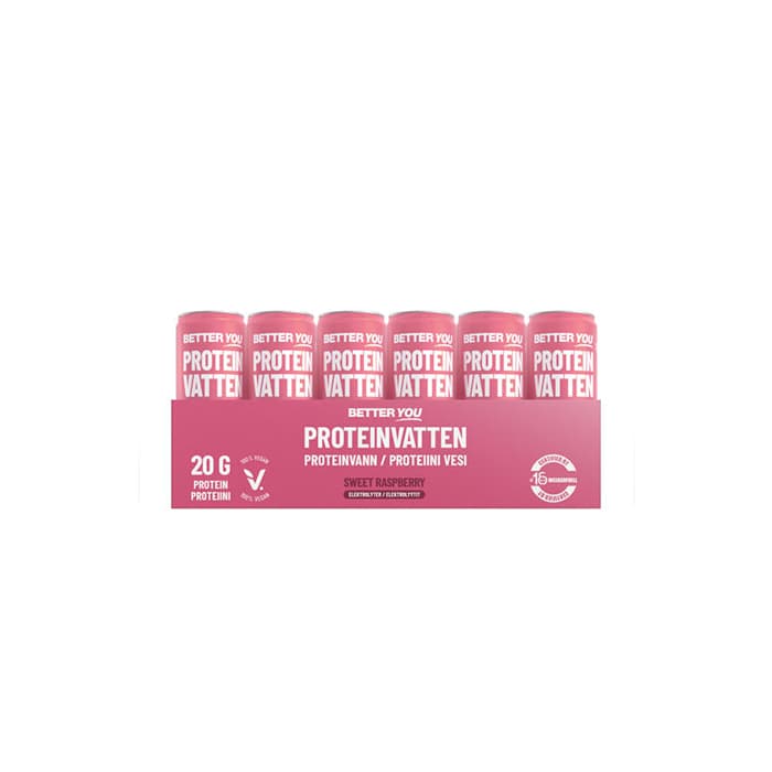 24 x Proteinvatten Elektrolyter 330 ml Hallon – från Better You – 499 kr – hos Bodystore