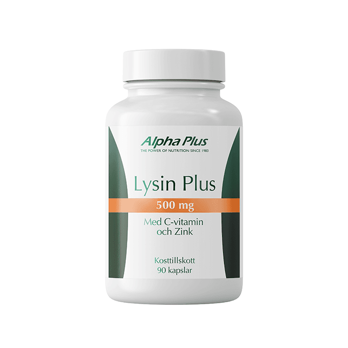 Lysin Plus 500 mg Vegansk Aminosyra 90 kapslar – från Alpha Plus – 189 kr – hos Bodystore