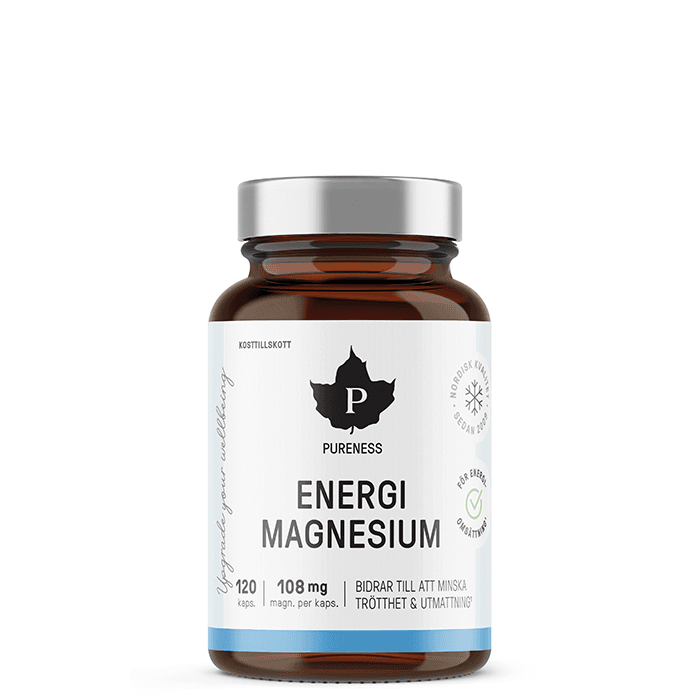 Energimagnesium 120 kapslar från Pureness – köp hos Bodystore