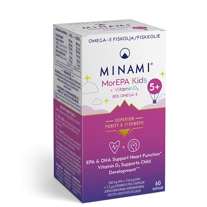 Omega-3 MorEPA Mini Kids 5+ 60 kapslar – från Minami Nutrition – 249 kr – hos Bodystore