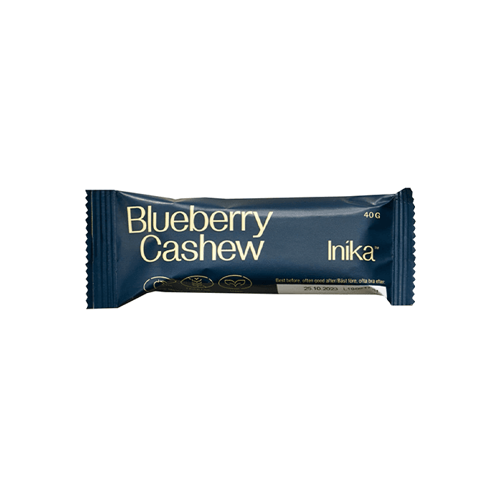 Blueberry Cashew Bar 40 g – från Inika Superfoods – 30 kr – hos Bodystore
